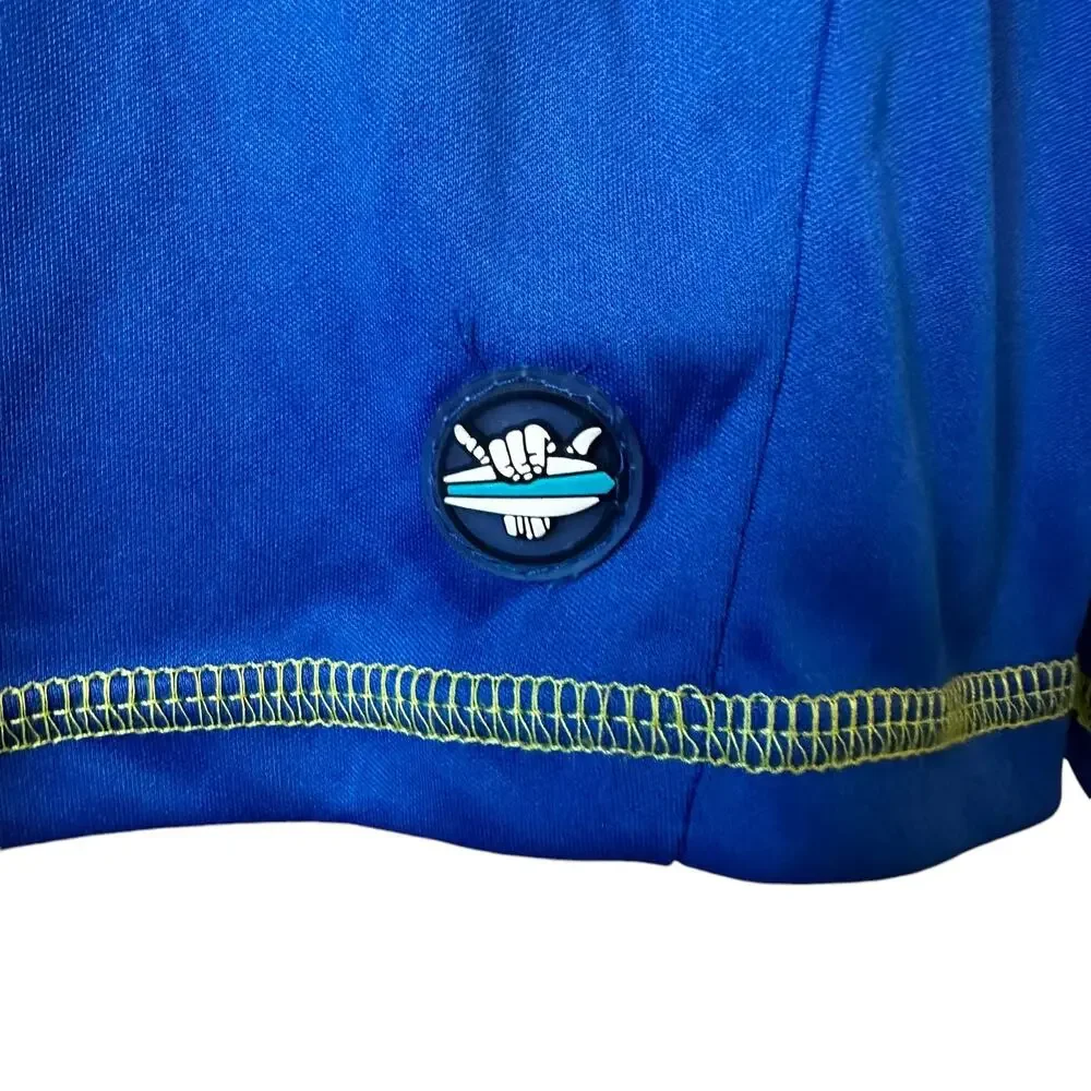 Beach Bros Mens UPF 50+ Long Sleeve Rash Guard Blue Small Swimwear Vacation New